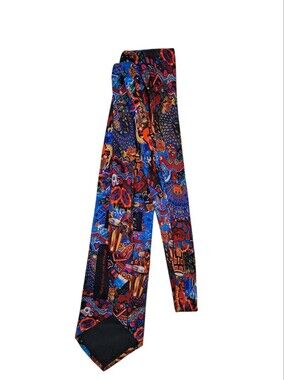 Carlos by Carlos Santana Men's Multicolor Many Voices, One Message Silk Tie 60"